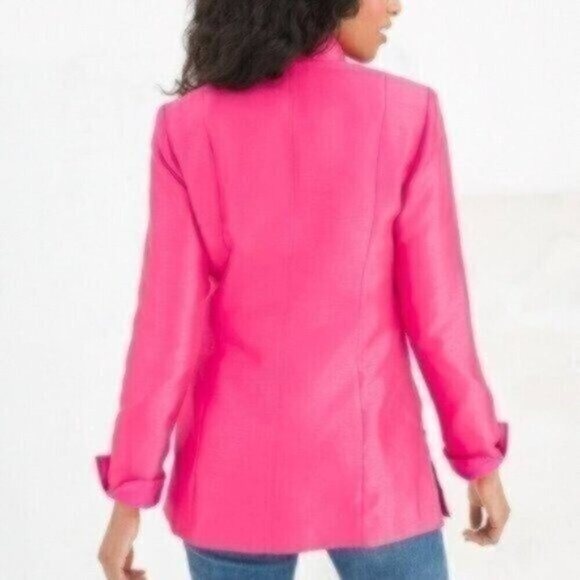 NWOT Chico's Shantung Jacket - Amparo Blue - Picture 2 of 6